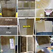 Load image into Gallery viewer, The image showcases Quickleen R, a powerful cleaner specifically designed for rangehood filters and other greasy kitchen surfaces.